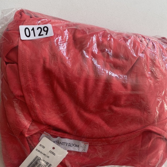 The Vanity Room Coral Tiered Knit Surplice Elbow dolma Mini Dress, Size XS, NWT - Picture 5 of 6